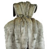 Plutus Tissavel Gray Faux Fur Handmade Blanket, 70"x90"