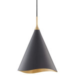 Hudson Valley Lighting - Martini 1-Light 13" Pendant, Gold Leaf/Black - Features: