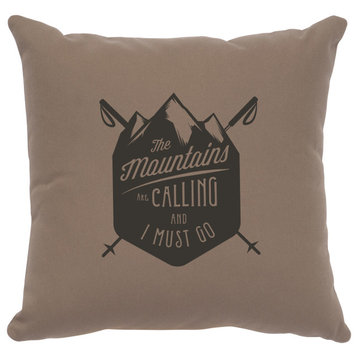 Image Pillow 16x16 Mtns are Calling Cotton Taupe