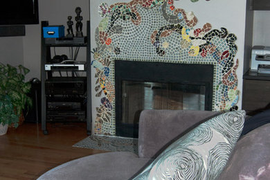 Mid-sized trendy open concept family room photo in San Francisco