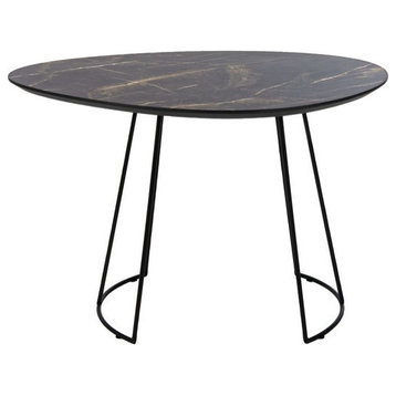Rukus Side Table, Faux Gray Sandstone/Black