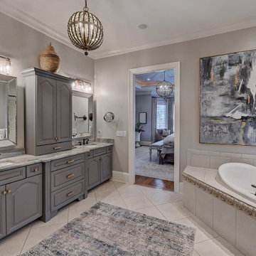 Comfy Gray Master Bedroom and Bath