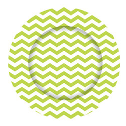 Green Chevron Charger Plate - Charger Plates