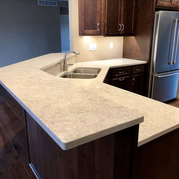 New Home-Geneseo, IL Koch Cabinets Birch Mocha Gray Lagoon MSI Quartz