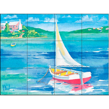Tile Mural, Bermuda Sail by Paul Brent
