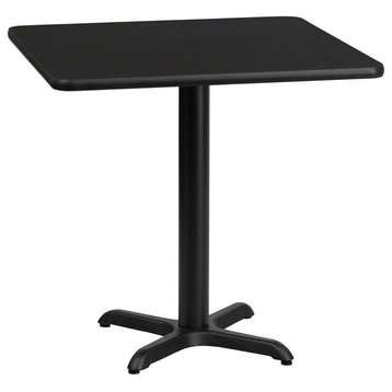 24" Square Black Laminate Table Top With 22"x22" Table Height Base