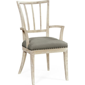 Country House Chic Lucillo Carver Armchair (Set of 2) - Washed Acacia