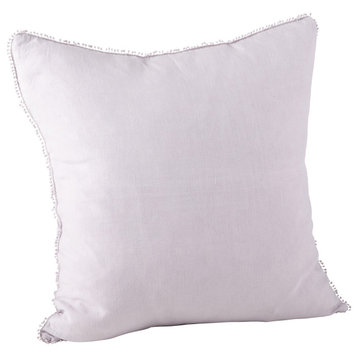 Pompom Pillow, Lavender, 20", Down Filled