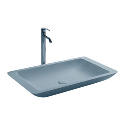 ADM Bathroom Design - ADM Rectangular Countertop Sink, White, 32", Matte White - Bathroom Sinks