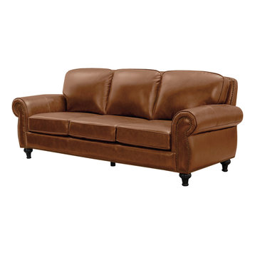 Hobson Leather Sofa, Camel