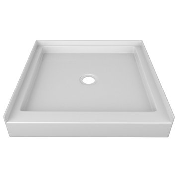 Valley Acrylic Single Threshold Acrylic Multi-Layered Center Drain  Shower 30", White, 30"x30"
