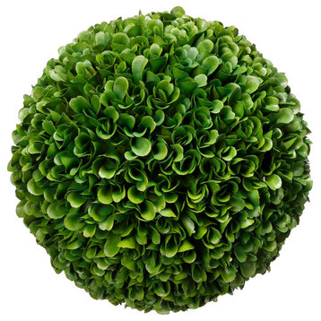 Faux Boxwood Plastic Topiary Ball For Decoration, Green