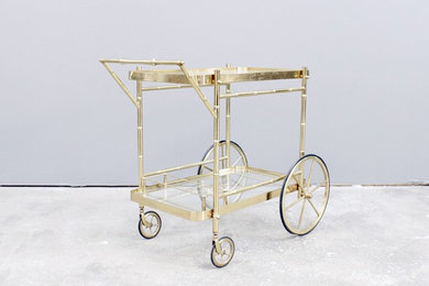 Brass Bamboo Cocktail Cart