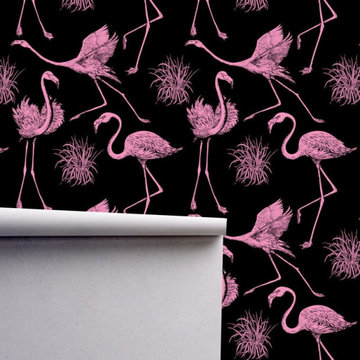 Pink Flamingo Removeable Wallpaper