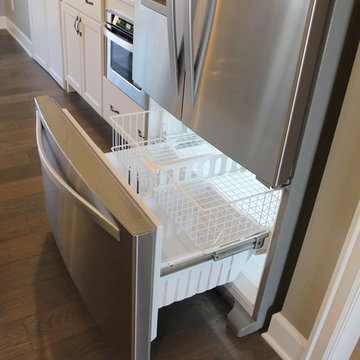 Blue Kitchen Island in Edgebrooke Homes Bettendorf, Iowa Kitchen