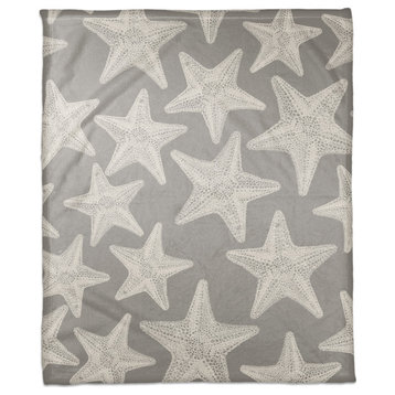 Starfish Gray 50x60 Throw Blanket
