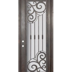 Barcelona 36x96 Forged Iron Single Door 14 Gauge Steel - Windows And Doors