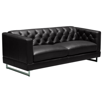 Elizabethet Leather Sofa, Black