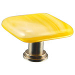 Glass Storm Studios - Tropical Sun Handmade Glass, Knob - Swirling clouds against a sunny yellow background. All our products are handmade to order. Variations in color and pattern are part of their charm. Important: Do not use an electric drill or electric screwdriver.