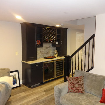 Custom cabinetry supports the homeowner's love of fine wine