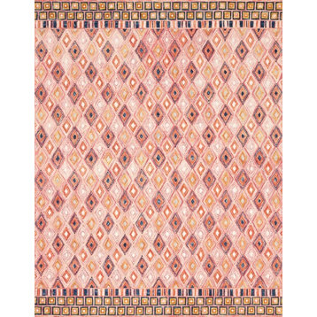 Priti-Loloi x Justina Blakeney Collection Rug, Pink and Sunset, 7'9"x7'9" Round