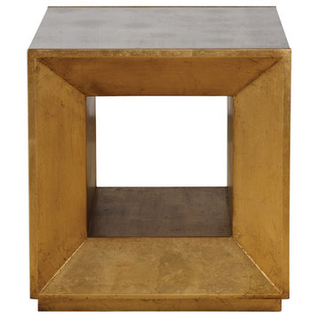 Uttermost Flair Gold Cube Table, 24763