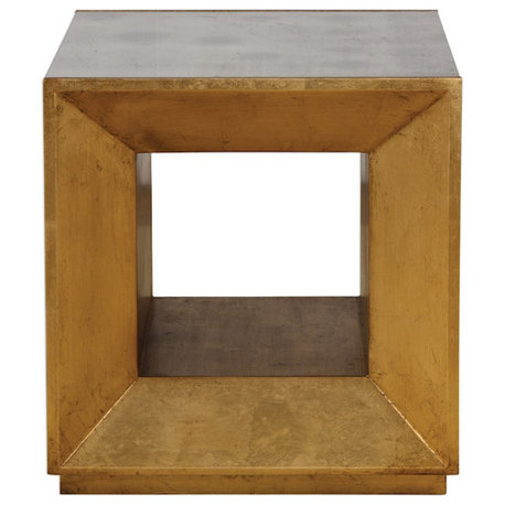 Uttermost Flair Gold Cube Table, 24763