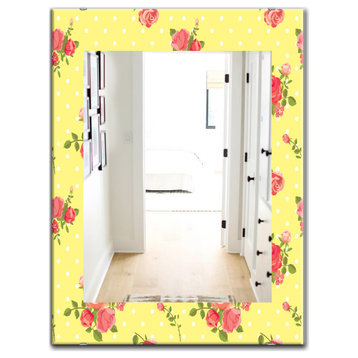 Designart Yellow Moods 15 Traditional Frameless Wall Mirror, 28x40