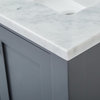 Vanity, White Carrara Marble 60" VL60421, Gray, Without Mirror