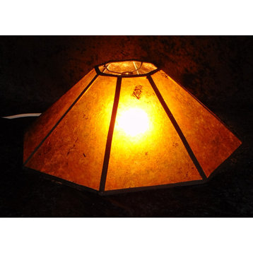 Lamp shade Mica amber Octagon