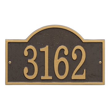 WHITEHALL Address Sign House Numbers Address Plaque, Arch -Bronze/Gold