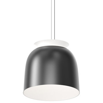 Belle Flare LED Bell Pendant, Satin Black, Medium