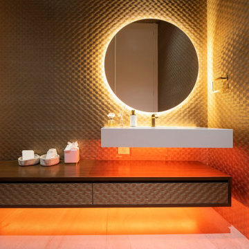 Serenity Indian Wells luxury desert mansion modern bathroom with LED lighting