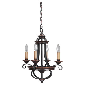 Craftmade 38724 Stafford 4 Light Candle Style Chandelier - 15 - Aged Bronze /