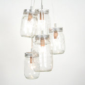Mason Jar Cluster Chandelier I by Worley's Lighting
