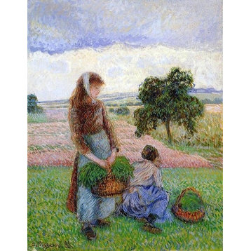 Camille Pissarro Peasant Woman Carrying a Basket Wall Decal Print
