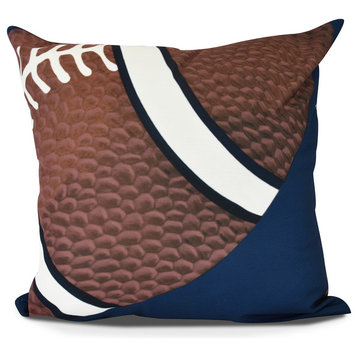TD, Geometric Print Pillow, Navy Blue, 18" x 18"