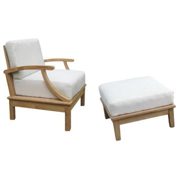 2-Piece Sack: Sofa Lounge Arm Chair, Ottoman With Natural Sunbrella Cushion