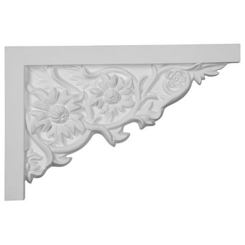 11 3/4"W x7 7/8"Hx 3/4"P Floral Large Stair Bracket, Right