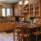 Knotty pine cabinets, granite counter-top - Traditional - Kitchen - DC ...