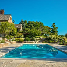 Landscape areas around pool