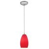Access Lighting 28012-3C-BS/RED Champagne - 9" One Light Glass Pendant with Cord