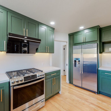 Open Concept Green Kitchen Remodel