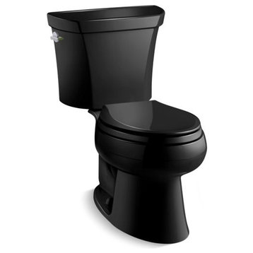 Kohler Wellworth 2-Piece Elongated Dual-Flush Toilet w/ Left-Hand Lever, Black