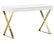 Mason Gold X-Leg Desk, White