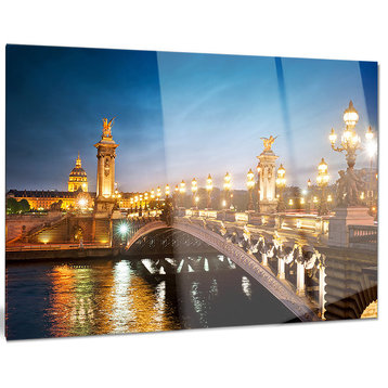 "Pont Alexandre III Bridge" Photo Metal Wall Art, 28"x12"