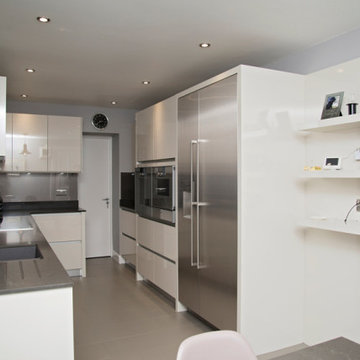 Modern White & Grey Kitchen in Bearsden