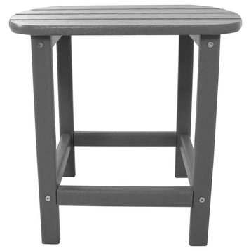 Hanover HVSBT18 All-Weather 19"W Polywood Outdoor Side Table - Gray