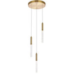 Elegant Lighting - Elegant Lighting 5203D12G Ruelle, 12" 27W 3 LED Pendant, Gold - Crystal raindrops floating in a crystal cylinder bRuelle 12 Inch 27W 3 Gold Royal Cut Clear *UL Approved: YES Energy Star Qualified: n/a ADA Certified: n/a  *Number of Lights: 3-*Wattage:9w LED bulb(s) *Bulb Included:No *Bulb Type:LED *Finish Type:Gold