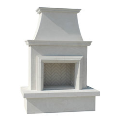 Contractor's Model with Molding Outdoor Gas Fireplace - Outdoor Fireplaces